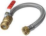 Sharkbite U3088FLEX18 Braided SS Water Heater Connector w/Ball Valve, 3/4&quot;X18&quot;