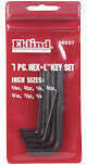 Elklind 69207 Long Arm Hex L Key Set, SAE 7-Pc w/Pouch