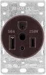 Eaton 1254 Flush Mount Welder Receptacle, 50A 3-Wire, NEMA 6-50R