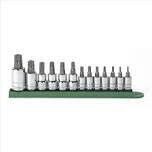 Gearwrench 13Pc 1/4,3/8, 1/2Dr Tamper Proof Torx Bit Socket Set, T8-T60