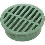 DrainTech 0440SDG Drop-In Round Green Poly Grate, Fit 4&quot; Field Tile