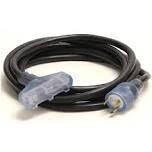 Black Lighted Tri-Tap Generator Cord, 5Ft 10/3 L5-30P