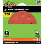Gator 3721 H&amp;L Sanding Discs, 5&quot; 8-Hole 220G  5Pk