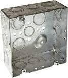 Raco 8257 Square Steel Outlet Box, 4-11/16&quot; XL, 12-Knockout