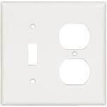 Eaton 2138W-BOX White 2G Thermoset Duplex Receptacle/Switch Cover