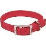 Leather Bros Red Nylon 2-Ply Dog Collar, 1&quot;X26&quot;