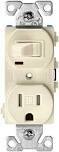 Eaton TR274LA Lt Almond Receptacle/Light Switch Combo