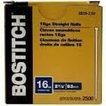 Bostitch SB16-250 Finish Nails, 2-1/2&quot; 16Ga, 2500Pk