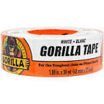 Gorilla 6025001 White Tape, 1.88&quot;X30Yd
