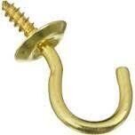 National Hardware N200-303 Solid Brass Cup Hook, 3/4&quot;