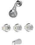 Boston Harbor GU-F3010506CP Chrome Tub/Shower Faucet w/3 Acrylic Knobs
