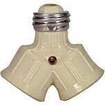 Eaton 700V Ivory Twin Light Socket