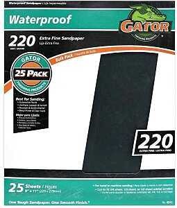 Gator 3283 Waterproof Sandpaper, 220 Grit  9&quot;X11&quot; Sheet