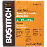 Bostitch SB16-200 Finish Nails, 2&quot; 16Ga, 2500Pk