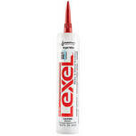 Lexel 13030 White Elastic Sealant Caulk, 10.5oz