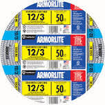 Southwire 68583422  Armorlite Building Wire, 12/3MC X 50Ft