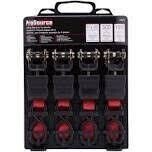 ProSource FH64069 Red Ratchet Strap Tie-Downs, 1&quot;X15Ft  4Pk