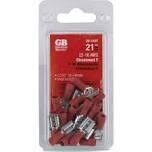 GB 20-141F Red Female Disconnect Wire Terminals, 22-18Ga, 21Pk