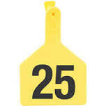 DataMars 700 2500-572 Yellow Cow Size Z-Tags, 1-25