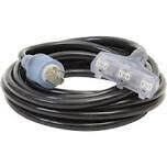 Black Lighted Tri-Tap Generator Cord, 5Ft 10/3 L14-30P