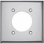 Eaton 68-BOX 2-Gang Chrome Single Receptacle Plate, 4-1/2&quot;X4-9/16&quot;