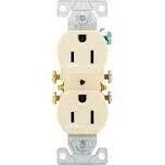 Eaton 270LA Lt Almond Duplex Receptacle, 15A 125V