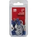 GB 20-105 Blue Wire Ring Terminal, 16-14X1/4&quot;, 17Pk