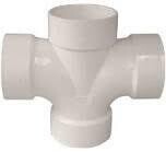 CANPLAS 192189 PVC DWV Reducing Cross, 3&quot;X3&quot;X1-1/2&quot;X1-1/2&quot;