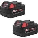 Milwaukee M18 RedLithium XC5.0 Batteries, 2Pk