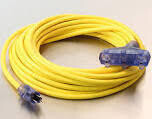 Yellow Pro-Style Extension Cord, 12/3X25Ft  w/Tri-Tap