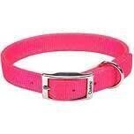 Leather Bros Neon Pink Nylon 2-Ply Dog Collar, 1&quot;X23&quot;