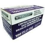 SteelCoat FG-P9934-05A Construction Clean-Up Garbage Bags, 3-Mil 42-Gal. 100pk