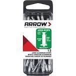 Arrow RLA3/16 Aluminum Pop Rivets, 3/16&quot;X1/2&quot;,  12Pk
