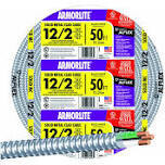 Southwire 68580022 Armorlite Building Wire, 12/2MC-BX X 50ft