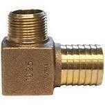 Red Brass Hydrant Ell, 1-1/4&quot; Barb X 1&quot;MP