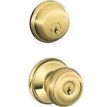 Schlage FB50VGEO505 Polished Brass Exterior Combo Lockset/Deadbolt