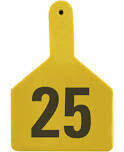 Yellow Cow Size Z-Tags, 26-50