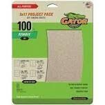Gator 4441 Aluminum Oxide Sandpaper, 100 Grit  9&quot;X11&quot; Sheet