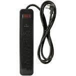 PowerZone OR802225 Black Surge Protector Strip, 6-Outlet 1000J