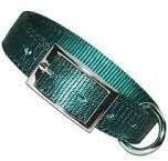 Leather Bros Green Nylon 2-Ply Dog Collar, 1&quot;X19&quot;