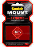 Scotch Mount 414H-ST Extreme Strong Double Sided Mounting Strips, 1&quot;X3&quot; &gt;12Lbs