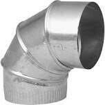 Imperial GV0285-C Galv 28Ga Stove Pipe Ell, 4&quot;