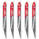 Milwaukee &quot;The Wrecker w/Carbide Teeth&quot; SawzAll Blade, 9&quot; 6TPI, 5Pk