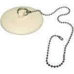 PlumbPak PP820-43 White Rubber Drain Stopper w/Chain