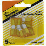 Bussman BP/ATC-20-RP Blade Fuses, 20A, 5Pk