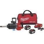 Milwaukee M18 Fuel 1&quot;Dr H-Handle Hi-Torque Impact Wrench Kit, w/Extended Anvil, 2-12AH Batteries