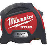 Milwaukee Magnetic &#39;Stud&#39; Tape Measure, 25Ft