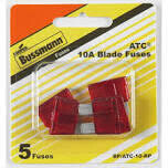 Bussman BP/ATC-10-RP Blade Fuses, 10A, 5Pk