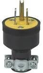 Eaton 1709 Rubber Male Cord Plug, 3-Wire