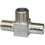 Merril Mfg Stainless Steel Hydrant Tee, 3/4” Barb X3/4”MP